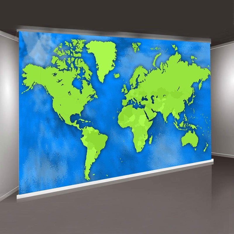PHMOJEN Green and Blue World Map Backdrop Vinyl 7x5ft Happy Earth Day Photo Backdrop Travel Themed Party Studio Props WQPH564 - Image 4